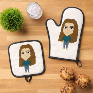 Ensemble De Gant De Cuisine Et De Manique chibi