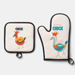 Ensemble De Gant De Cuisine Et De Manique Chick élégant