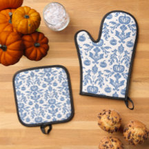 Chinoiserie Vintage Citrouilles Bleues et Blanches