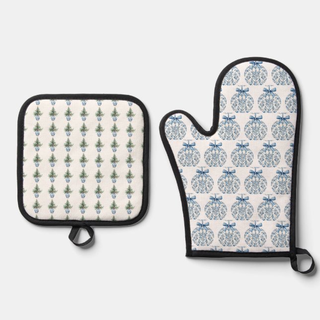Ensemble De Gant De Cuisine Et De Manique Christmas Apron (Recto)