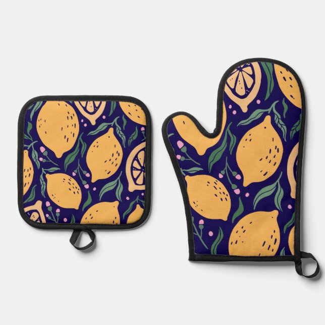 Ensemble De Gant De Cuisine Et De Manique Citrons de rêve (Recto)
