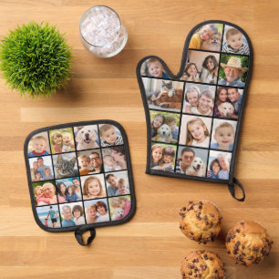 Ensemble De Gant De Cuisine Et De Manique Collage photo simple Mitt 14 Potholder 16