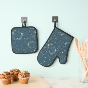 Ensemble De Gant De Cuisine Et De Manique Constellation céleste - Nuit étoilée (2)