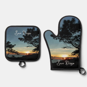 Ensemble De Gant De Cuisine Et De Manique Coucher de soleil sur Torrey Pine III Paysage cali