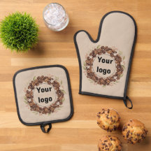 Couronne de grains de café botaniques avec logo pe