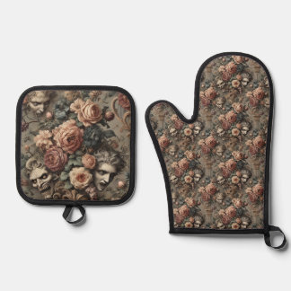 Ensemble De Gant De Cuisine Et De Manique Crash Velvet - gothique victorien