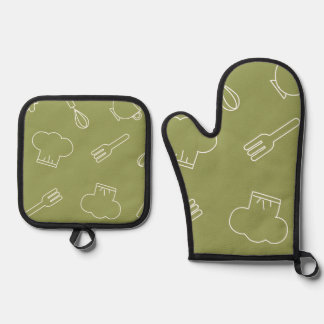 Ensemble De Gant De Cuisine Et De Manique Cuisine
