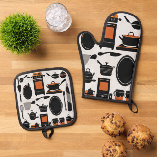 Ensemble De Gant De Cuisine Et De Manique Cuisine compagnon four Mitt et porte-pots Duo