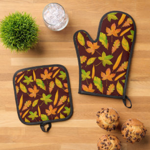 Ensemble De Gant De Cuisine Et De Manique Cute Fall motif saisonnier