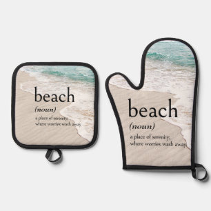 Ensemble De Gant De Cuisine Et De Manique Définition De PLAGE En Bord De Mer