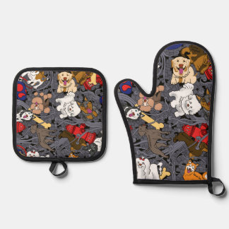Ensemble De Gant De Cuisine Et De Manique Doggi