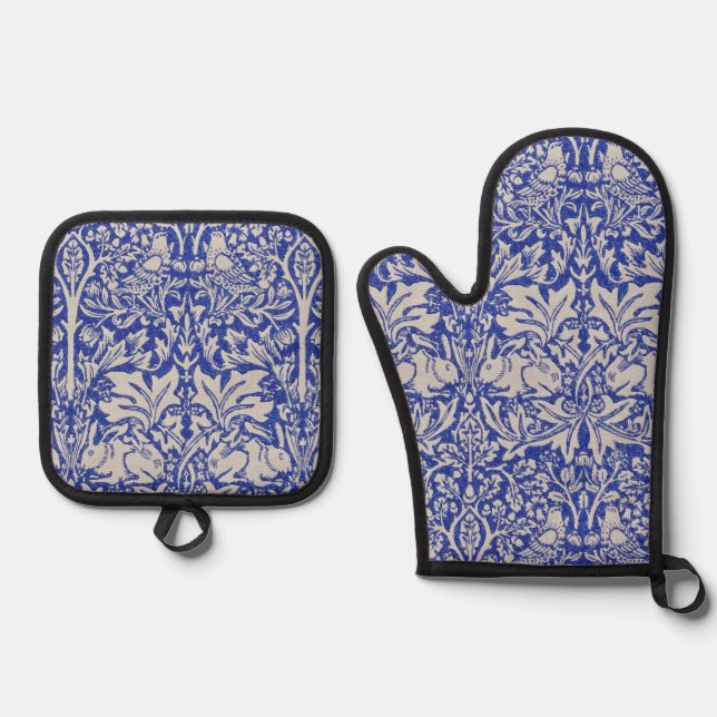 Ensemble De Gant De Cuisine Et De Manique Dove & Rabbit, Morris (Recto)