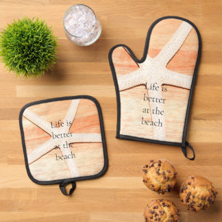 Ensemble De Gant De Cuisine Et De Manique Écre