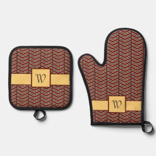 Ensemble De Gant De Cuisine Et De Manique Empreinte de léopard Chevron