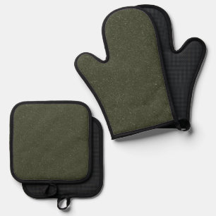 Ensemble De Gant De Cuisine Et De Manique Ensemble Mitt Oven Green Bruit Moss personnalisé
