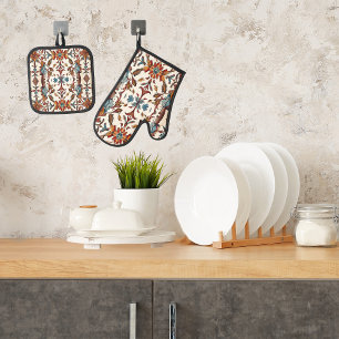 Ensemble De Gant De Cuisine Et De Manique Fabulous Fall and Blue