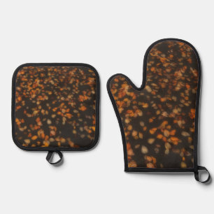 Ensemble De Gant De Cuisine Et De Manique feuilles d'automne