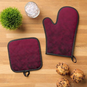 Ensemble De Gant De Cuisine Et De Manique Fleur Écrasée