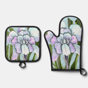 Ensemble De Gant De Cuisine Et De Manique Fleur Smeraldo
