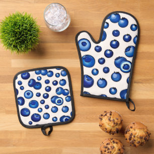 Ensemble De Gant De Cuisine Et De Manique Fresh Blueberry