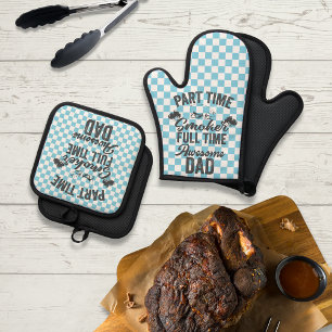 Ensemble De Gant De Cuisine Et De Manique Fumeur à temps partiel à temps plein papa fantasti