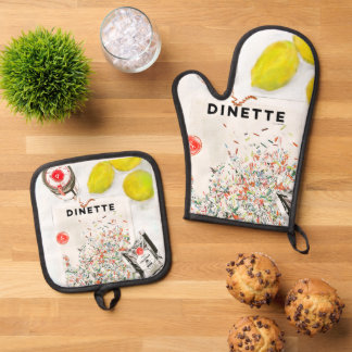 Ensemble De Gant De Cuisine Et De Manique Gant de four et dessous de plat à confettis