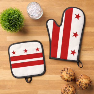 Ensemble De Gant De Cuisine Et De Manique Gant de four, porte-poêles, drapeau de Washington