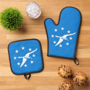 Ensemble De Gant De Cuisine Et De Manique Gant de four, protège-pots avec le drapeau de Corp