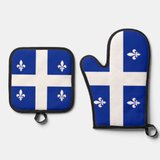 Ensemble De Gant De Cuisine Et De Manique Gants de four et protège-pots, drapeau du Québec