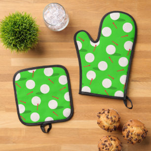Ensemble De Gant De Cuisine Et De Manique Golf Golfing, Amusants Golf Balls et Tee - shirts