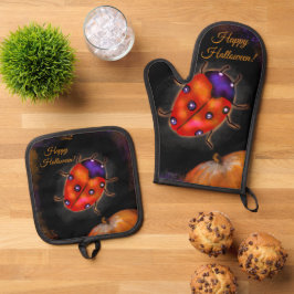 Ensemble De Gant De Cuisine Et De Manique Halloween Ladybug