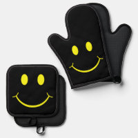 Happy Face Graphic Noir Jaune