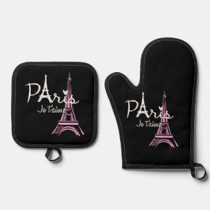 Ensemble De Gant De Cuisine Et De Manique I Love Paris Tour Eiffel France Souvenir français
