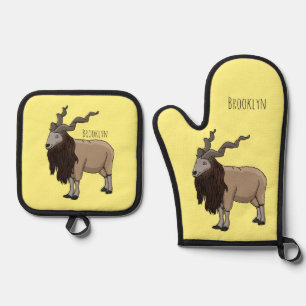 Ensemble De Gant De Cuisine Et De Manique Illustration de chèvre de Markhor