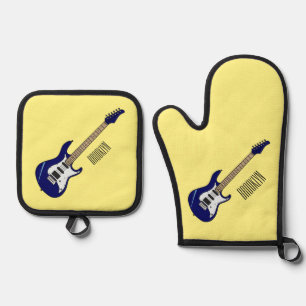 Ensemble De Gant De Cuisine Et De Manique Illustration de guitare électrique