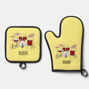 Ensemble De Gant De Cuisine Et De Manique Illustration de kit de batterie