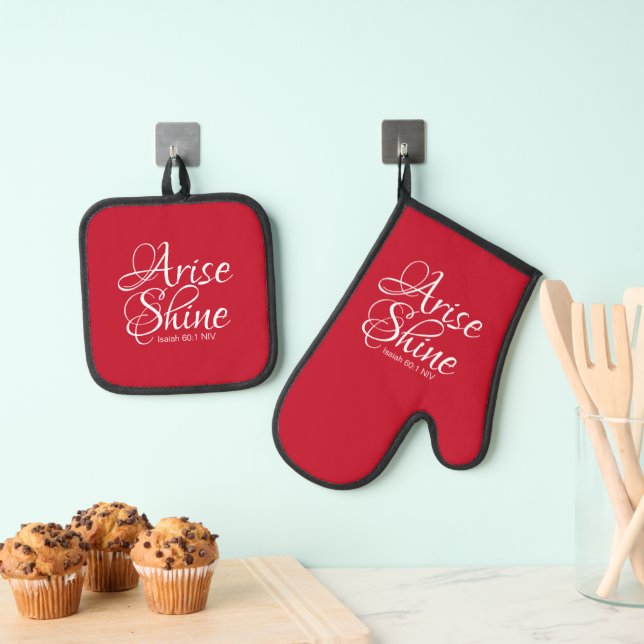 Ensemble De Gant De Cuisine Et De Manique Inspirationnel Lever et briller la foi chrétienne  (In situ (suspendu))