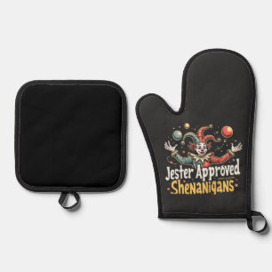 Ensemble De Gant De Cuisine Et De Manique Jester Approuvé Shenanigans Circus Clown