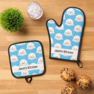 Ensemble De Gant De Cuisine Et De Manique joli bébé phoque (nom)