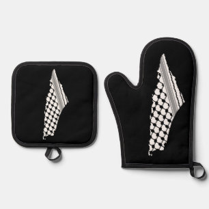 Ensemble De Gant De Cuisine Et De Manique Keffiyeh, carte de Palestine Kufiya