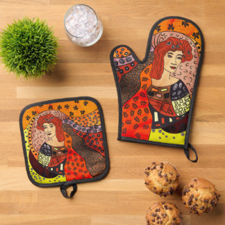 Ensemble De Gant De Cuisine Et De Manique Lady Nature