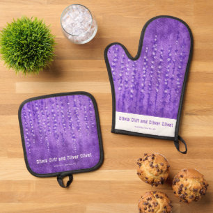 Ensemble De Gant De Cuisine Et De Manique Lilac Lupines