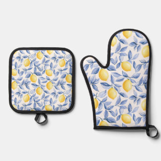 Ensemble De Gant De Cuisine Et De Manique Lover citron
