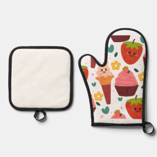 Ensemble De Gant De Cuisine Et De Manique Manopla de Cocina Dulces Kawaii