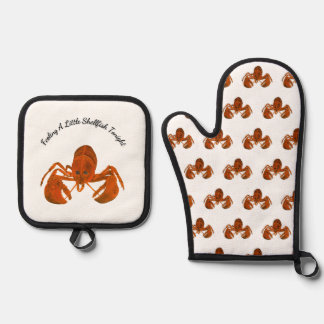 Ensemble De Gant De Cuisine Et De Manique Maritime Lobster