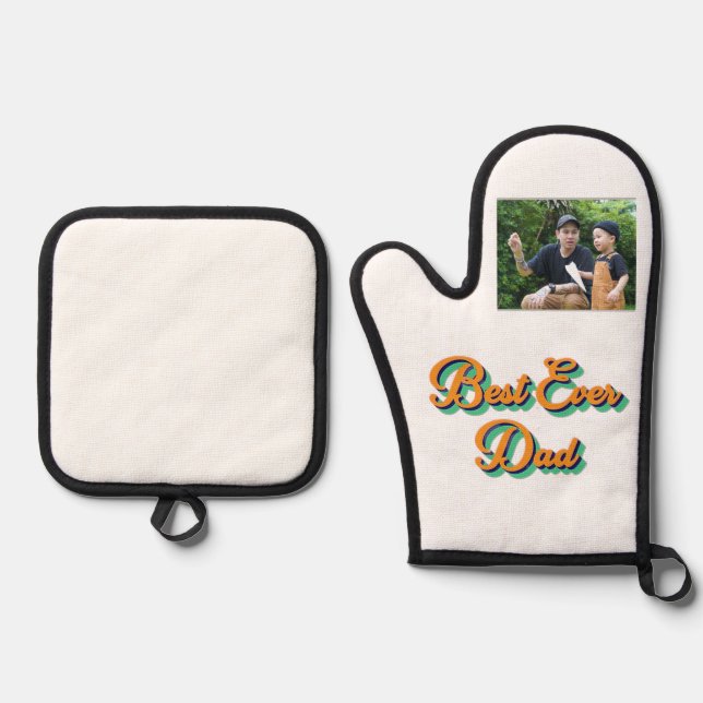 Ensemble De Gant De Cuisine Et De Manique Meilleur papa (Recto)