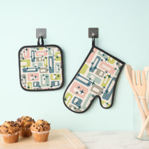 Ensemble De Gant De Cuisine Et De Manique Moderne