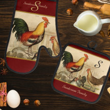 Monogramme personnalisé Red Farmhouse Vintage Rost