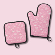 Motif de coquillages de mer côtiers rose