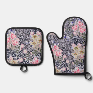 Ensemble De Gant De Cuisine Et De Manique Motif floral, William Morris